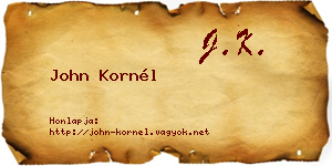 John Kornél névjegykártya