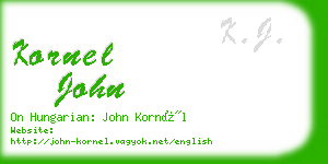 kornel john business card